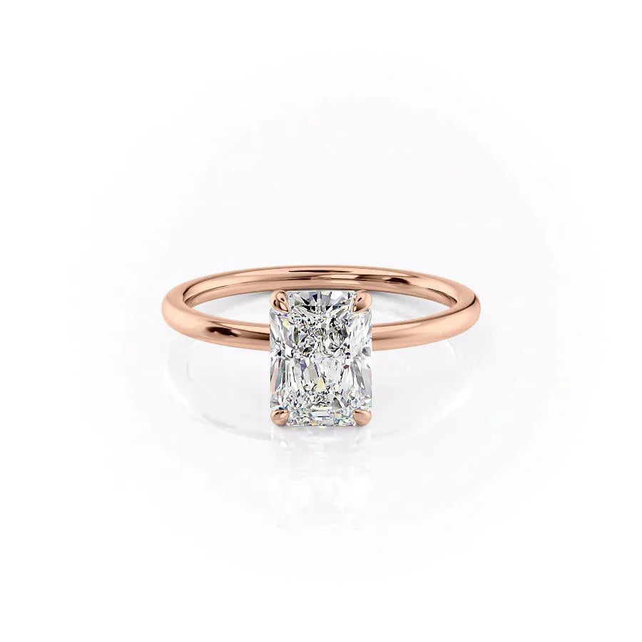 The Nelly Set With A 1 Carat Radiant Lab Diamond