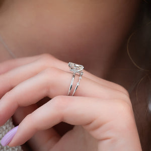 The Nelly Set With A 1 Carat Radiant Lab Diamond
