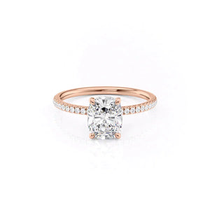 The Pave Nelly Set With A 1.5 Carat Elongated Cushion Moissanite
