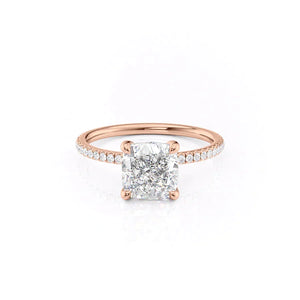 The Pave Nelly Set With A Cushion Moissanite