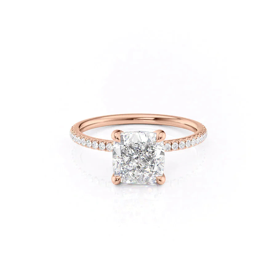 The Pave Nelly Set With A 3 Carat Cushion Lab Diamond