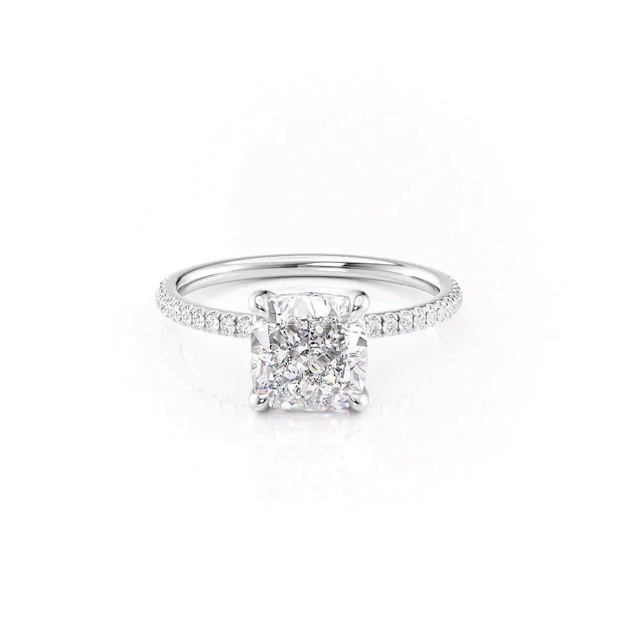 The Pave Nelly Set With A 1.5 Carat Cushion Moissanite
