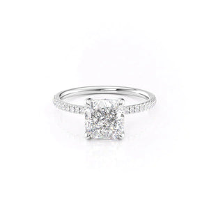 The Pave Nelly Set With A 3 Carat Cushion Lab Diamond