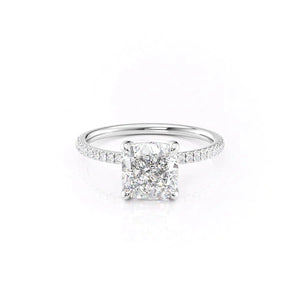 The Pave Nelly Set With A Cushion Moissanite