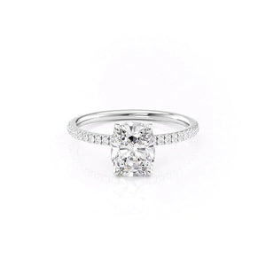 The Pave Nelly Set With A Elongated Cushion Moissanite