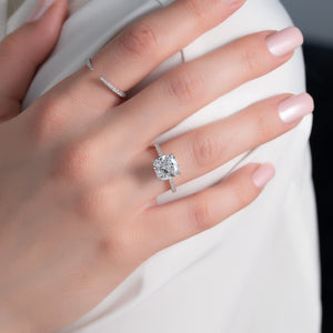 The Pave Nelly Set With A 2 Carat Cushion Lab Diamond
