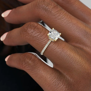 The Pave Nelly Set With A 4.5 Carat Cushion Moissanite
