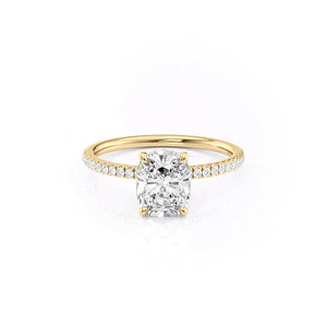 The Pave Nelly Set With A Elongated Cushion Moissanite