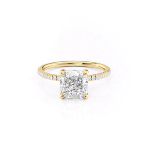 The Pave Nelly Set With A 3.5 Carat Cushion Moissanite