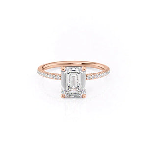 The Pave Nelly Set With A 2.5 Carat Emerald Moissanite