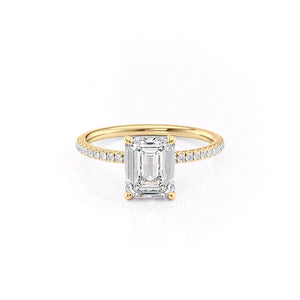 The Pave Nelly Set With A 2.5 Carat Emerald Lab Diamond