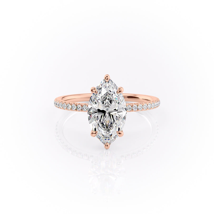 The Pave Nelly Set With A 1.5 Carat Marquise Moissanite