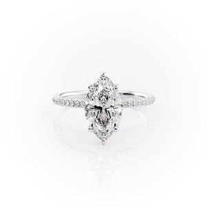 The Pave Nelly Set With A 2.5 Carat Marquise Lab Diamond