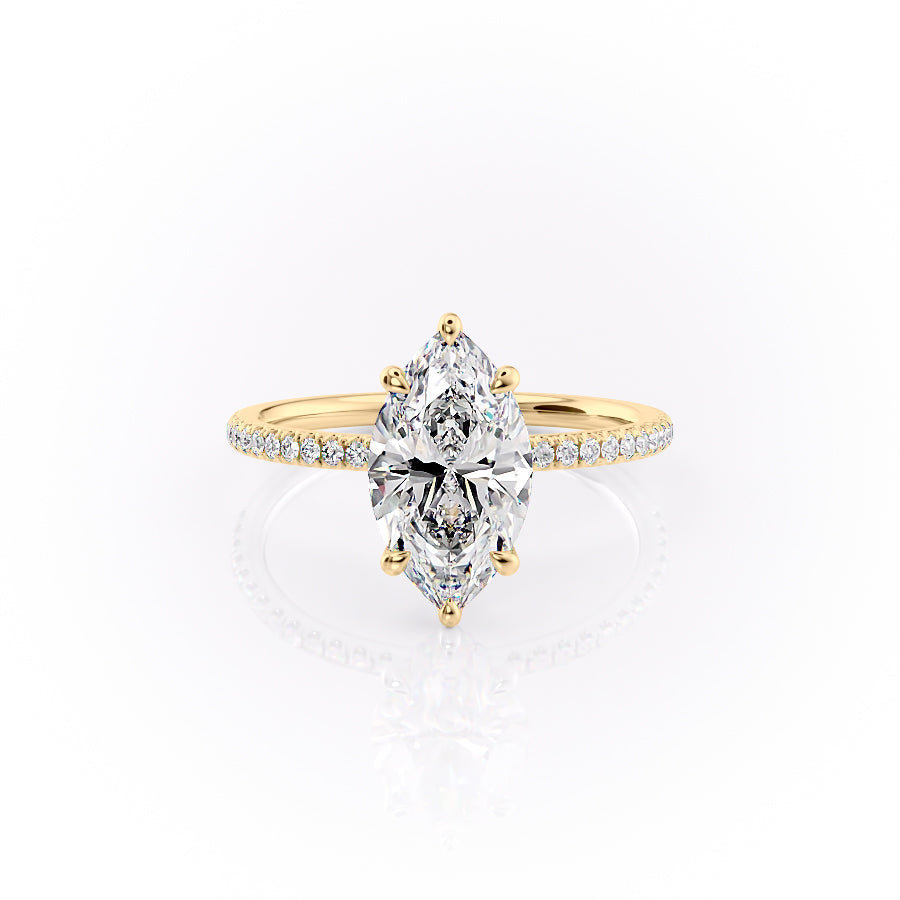 The Pave Nelly Set With A 2.5 Carat Marquise Moissanite