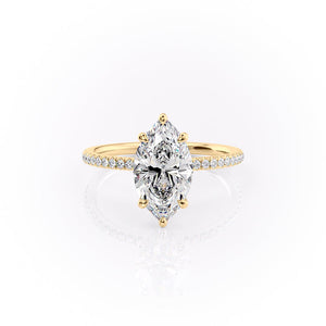 The Pave Nelly Set With A 2.5 Carat Marquise Moissanite