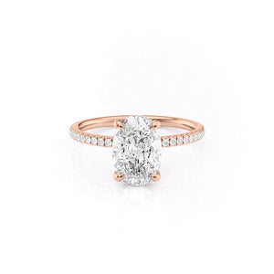 The Pave Nelly Set With A 3.5 Carat Oval Moissanite