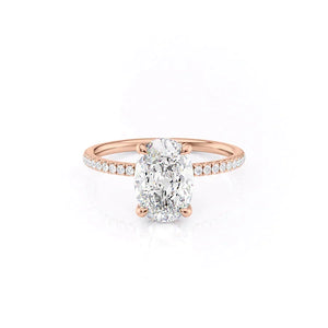 The Pave Nelly Set With A Oval Moissanite