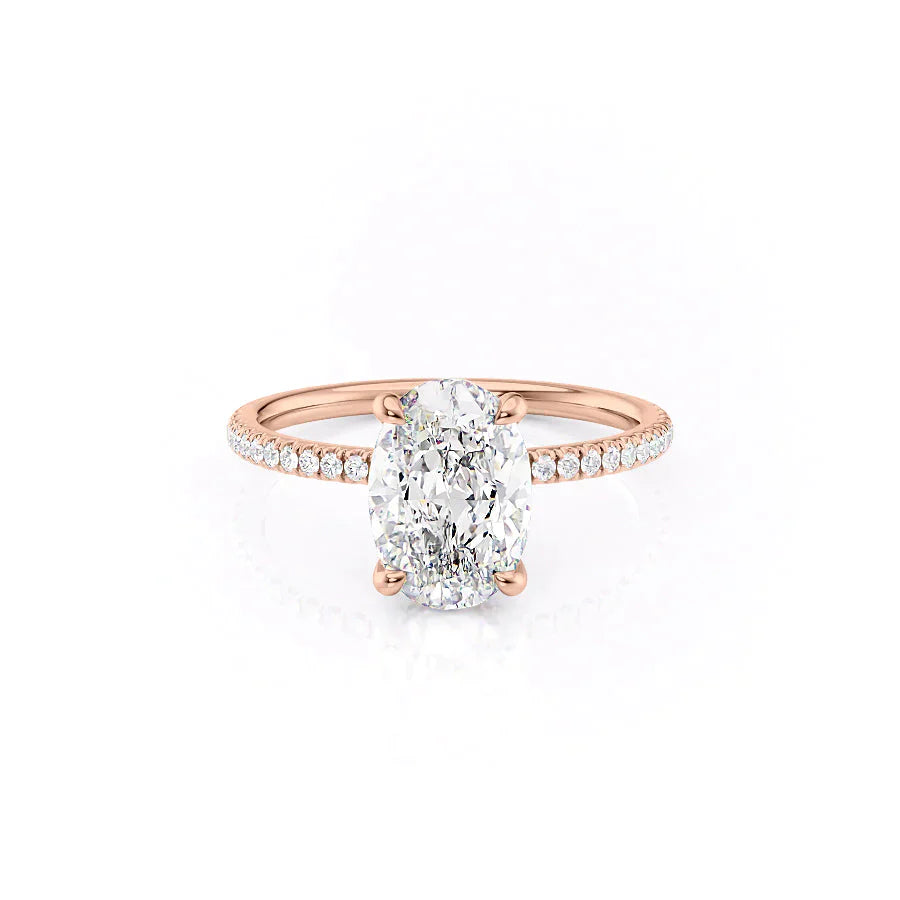 The Pave Nelly Set With A 2.5 Carat Oval Lab Diamond