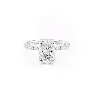 The Pave Nelly Set With A Oval Moissanite