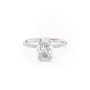 The Pave Nelly Set With A 1 Carat Oval Lab Diamond
