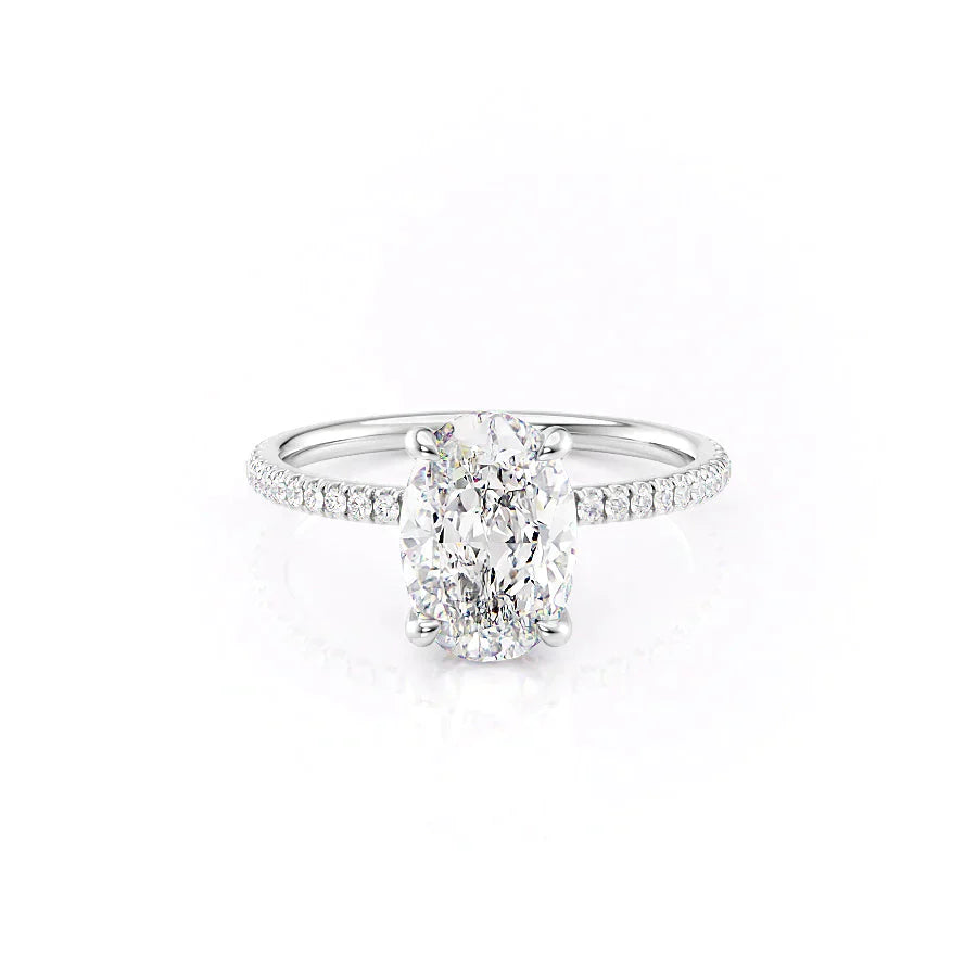 The Pave Nelly Set With A 1 Carat Oval Lab Diamond
