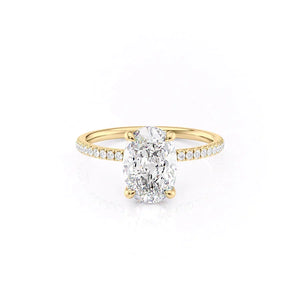 The Pave Nelly Set With A Oval Moissanite
