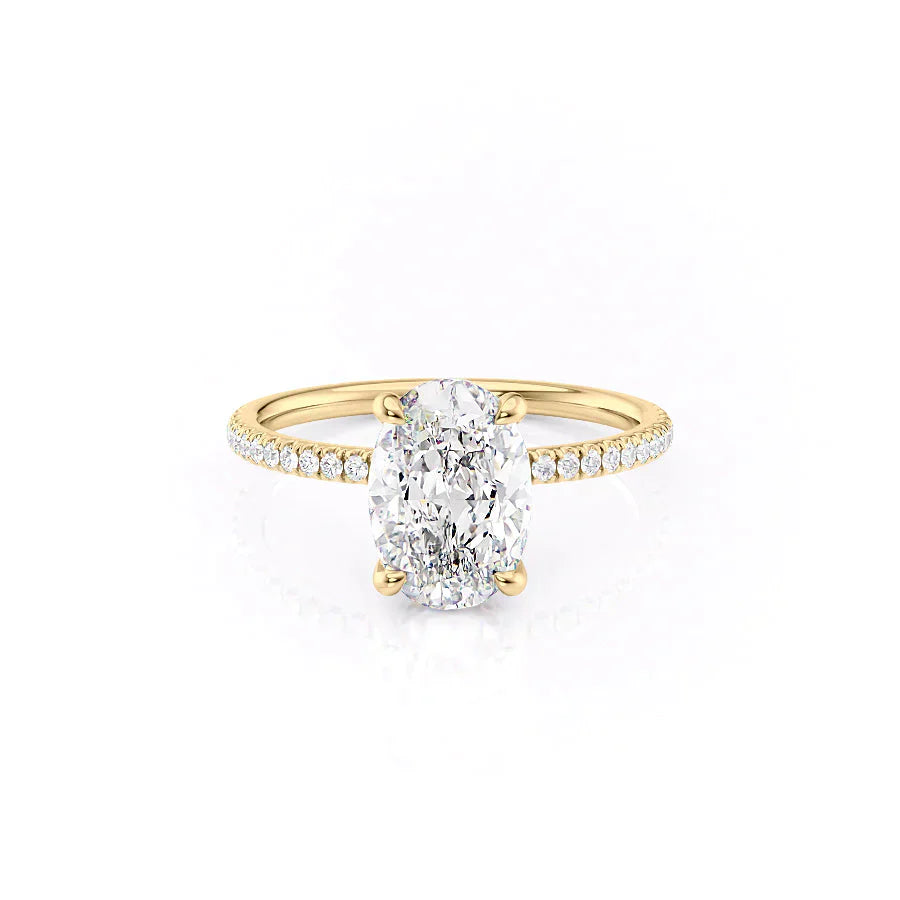 The Pave Nelly Set With A 2.5 Carat Oval Moissanite