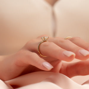 The Pave Nelly Set With A 2 Carat Oval Lab Diamond