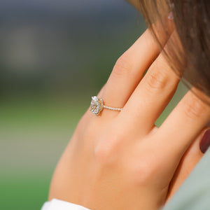 The Pave Nelly Set With A 2 Carat Oval Lab Diamond