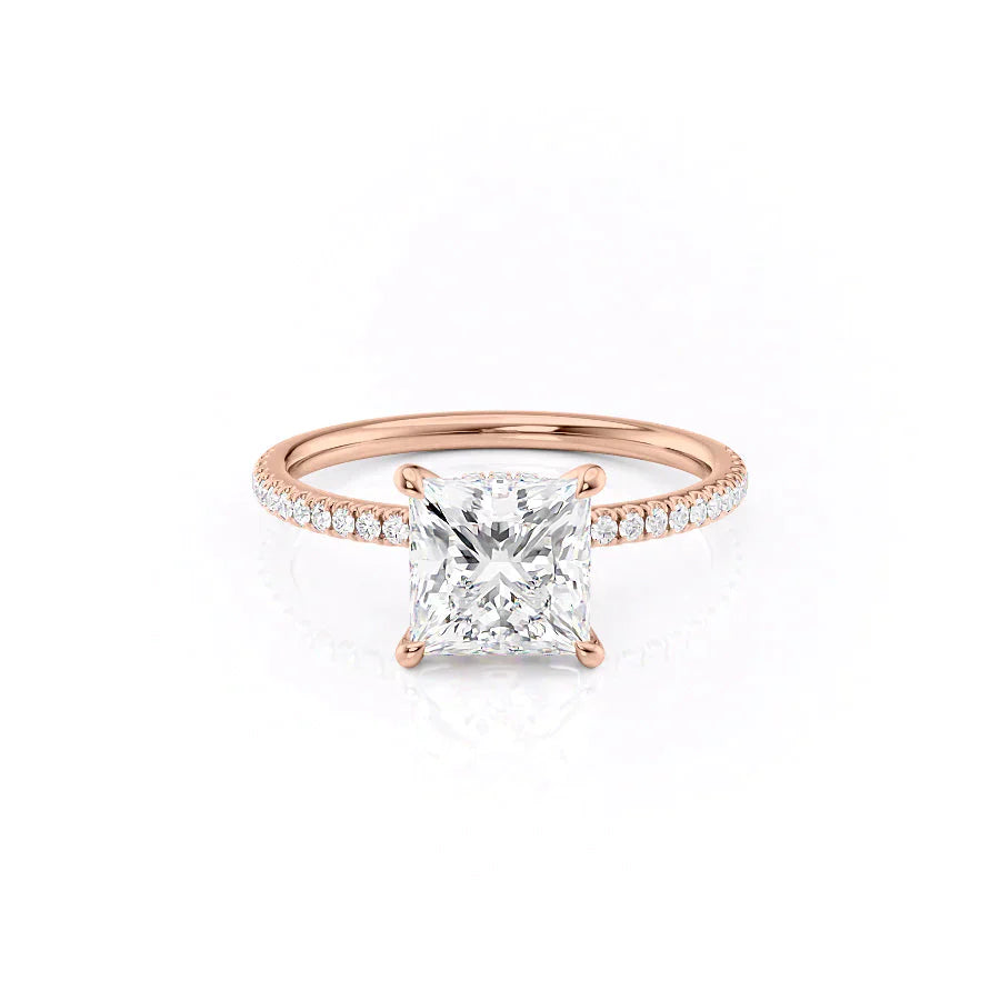 The Pave Nelly Set With A 3.5 Carat Princess Moissanite