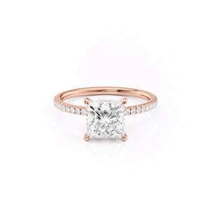 The Pave Nelly Set With A Princess Moissanite