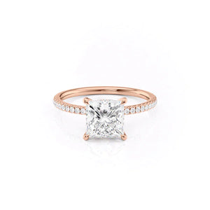 The Pave Nelly Set With A 2.5 Carat Princess Moissanite