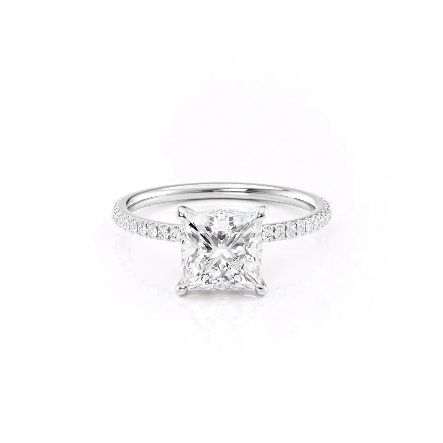 The Pave Nelly Set With A 2 Carat Princess Lab Diamond