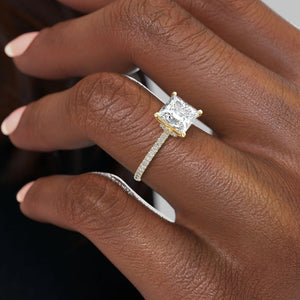 The Pave Nelly Set With A 2 Carat Princess Lab Diamond