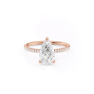 The Pave Nelly Set With A 4.5 Carat Pear Moissanite
