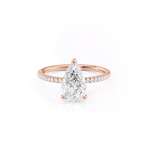 The Pave Nelly Set With A Pear Moissanite
