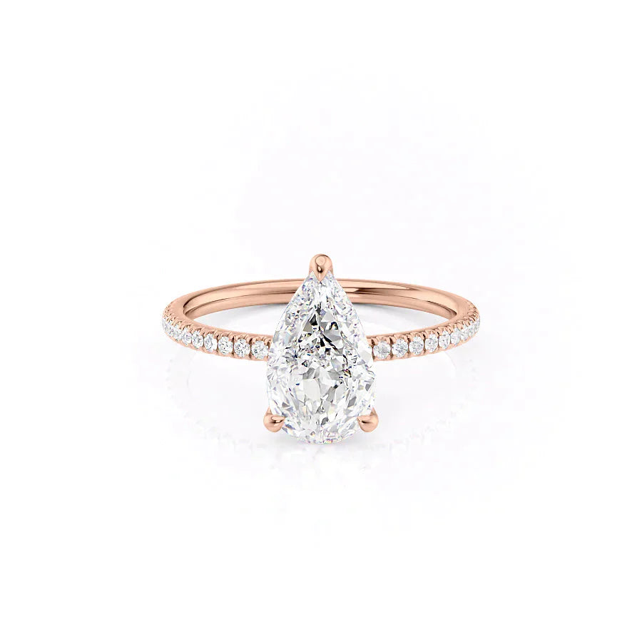 The Pave Nelly Set With A 3.5 Carat Pear Moissanite