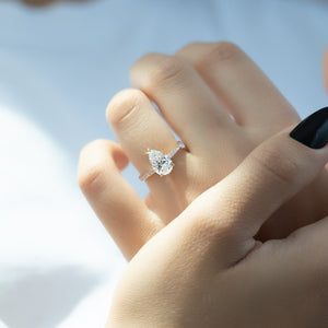 The Pave Nelly Set With A 2 Carat Pear Lab Diamond
