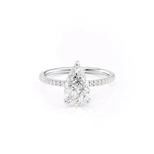 The Pave Nelly Set With A 1 Carat Pear Lab Diamond