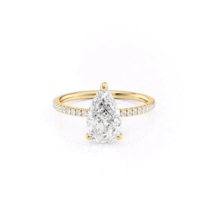 The Pave Nelly Set With A 4.5 Carat Pear Moissanite