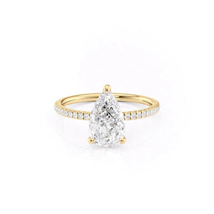 The Pave Nelly Set With A Pear Moissanite