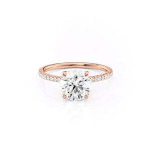 The Pave Nelly Set With A Round Moissanite