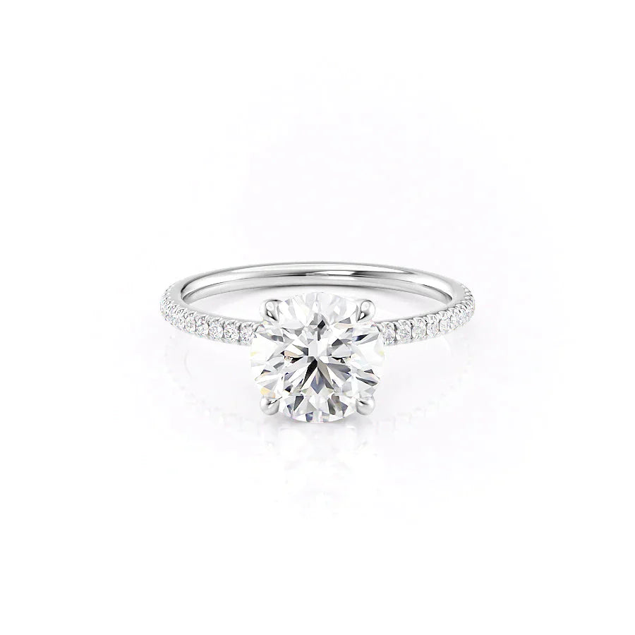 The Pave Nelly Set With A 1.5 Carat Round Lab Diamond