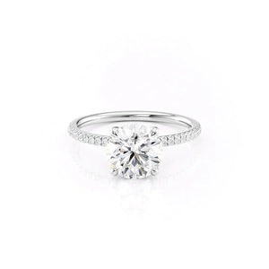 The Pave Nelly Set With A 3.5 Carat Round Moissanite