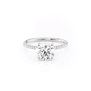 The Pave Nelly Set With A Round Moissanite