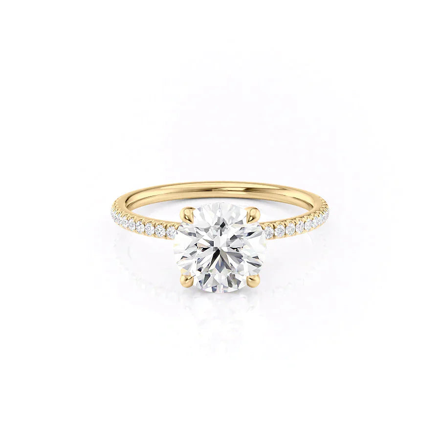 The Pave Nelly Set With A 2.5 Carat Round Lab Diamond