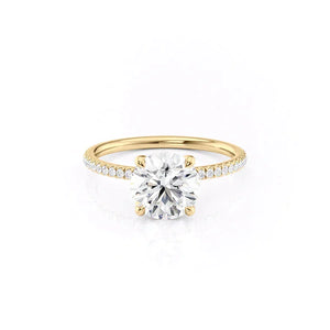 The Pave Nelly Set With A Round Moissanite
