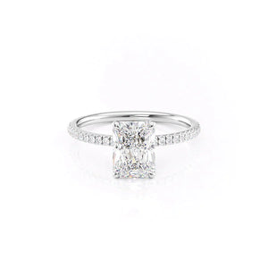 The Pave Nelly Set With A 3.5 Carat Radiant Moissanite