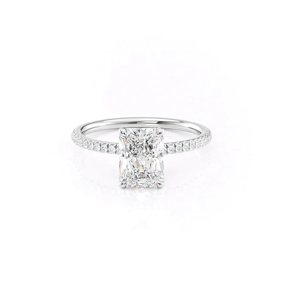 The Pave Nelly Set With A Radiant Moissanite