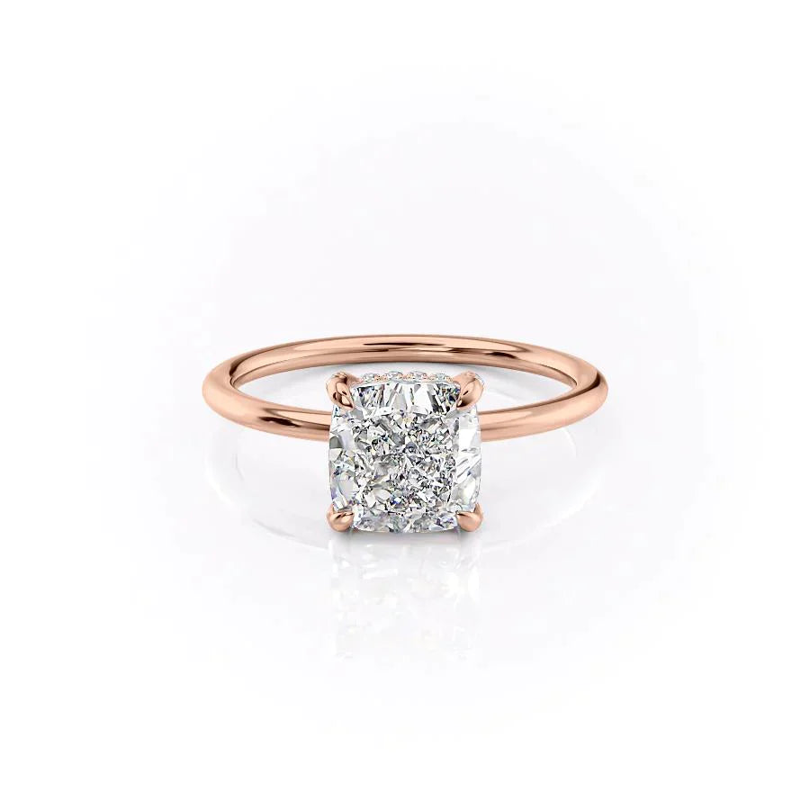 The Crown Kamellie Set With A 3 Carat Cushion Lab Diamond